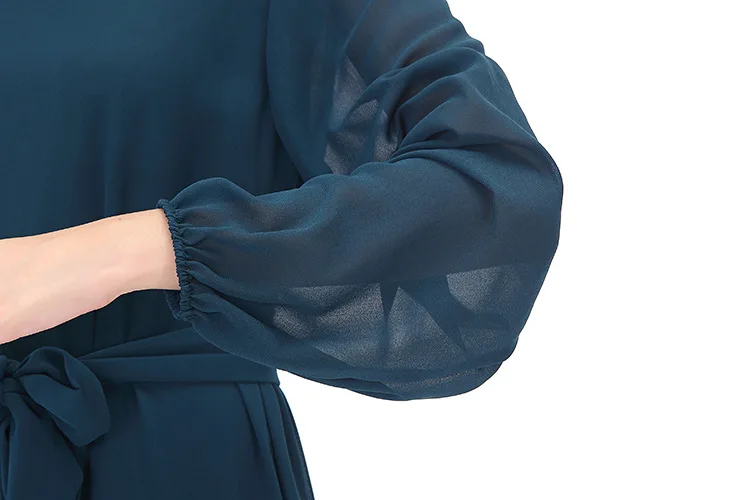 NEW Arrival Dubai Long Sleeve Evening Abaya Muslim Women Maxi Dress Chiffon Dresses