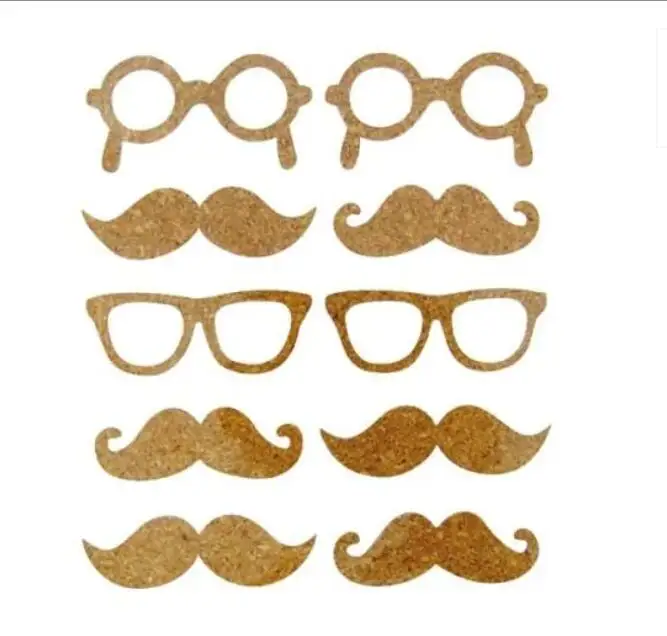Glasses and Mustaches Self- adhesive Labels Cork Sticker