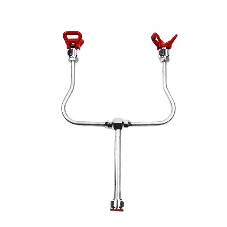 Double Head Spray Tip Gun Extension Pole for Airless Paint Spray Gun