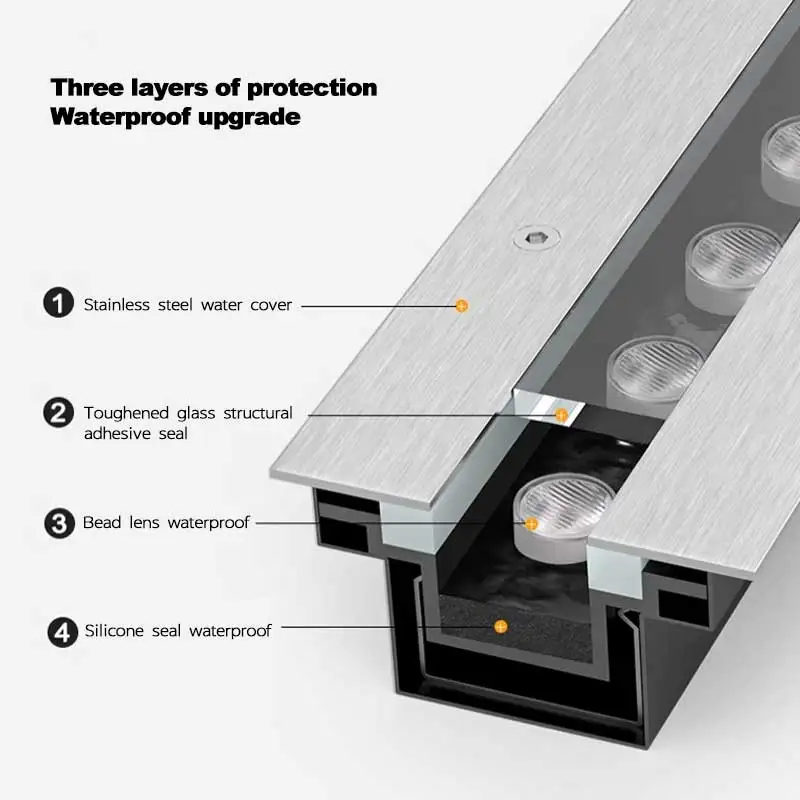 Park garden linear Inground stair outdoor Ground lamps underground led recessed wall washer light