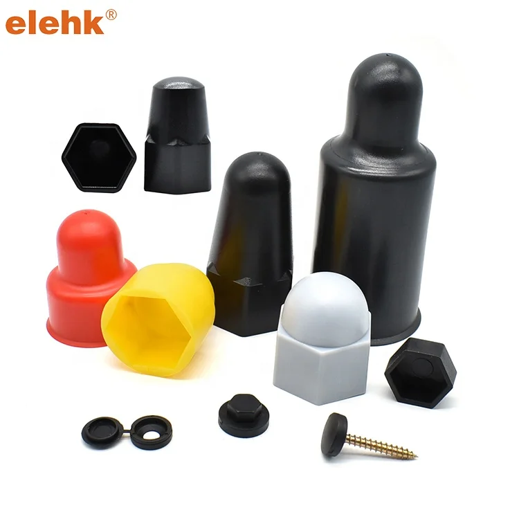 Elehk In Stock Bolt Nut Dome Protection Decoration Nut Bolt Cap Dome Nut Cover Plastic Hex Domed Cap