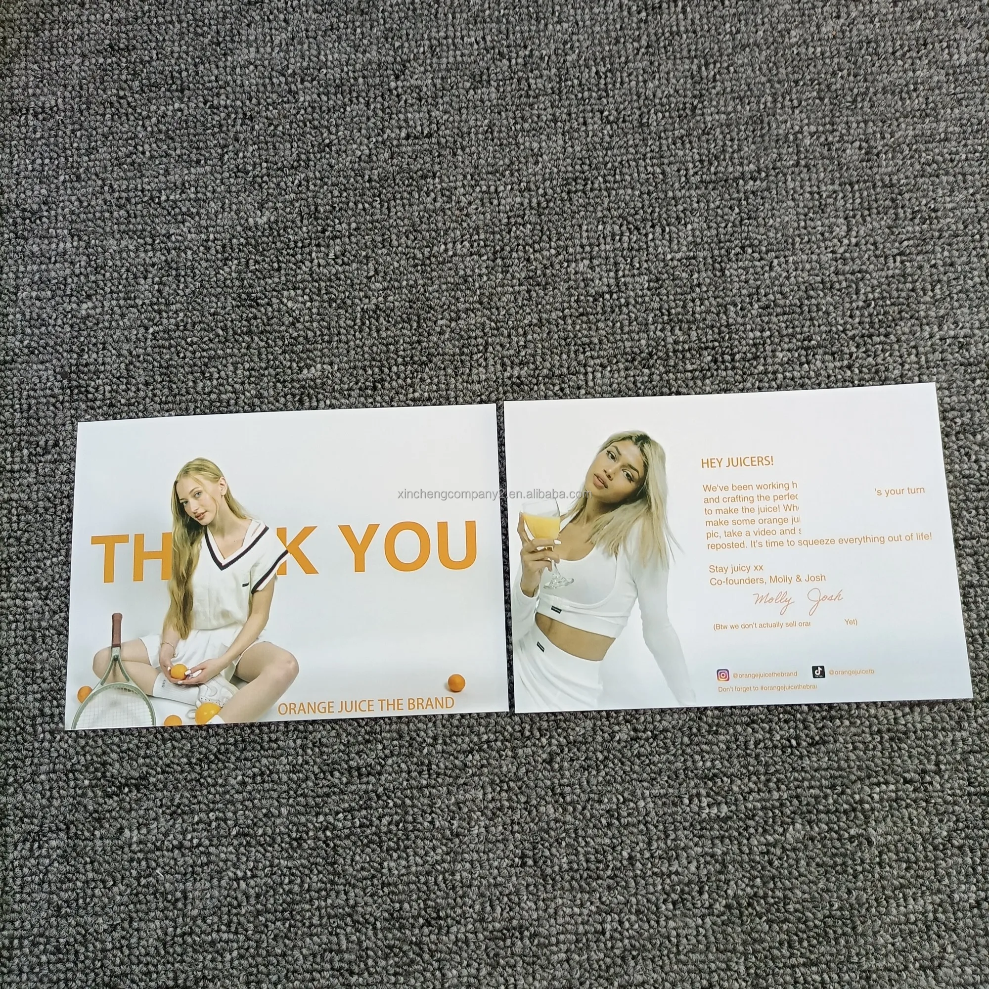 Customized Holographic Design Laser Paper Printing Business Thank You Greeting Rainbow Card With Logo
