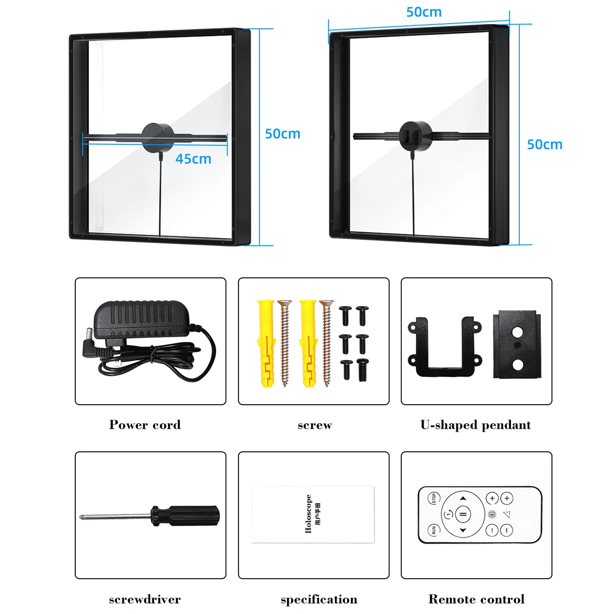 All-in-one real-time transmission no delay 50cm 3D stereo imaging holographic instrument new projection technology fan screen