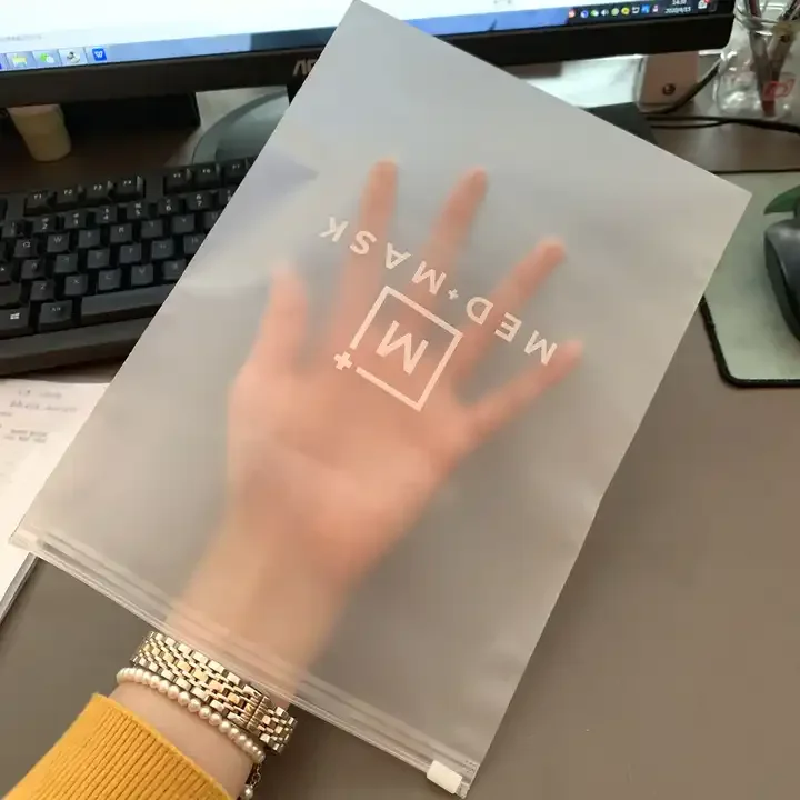 Factory Printing Logo Frosted  T Shirt Clothing Ziplock Packaging With Logo Ziplock Packaging Bags For Clothing