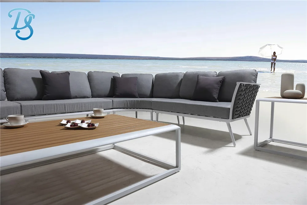 
New Design Garden High Quality Sofa Sets. Garden Sectional Sofa And Wood Table. 