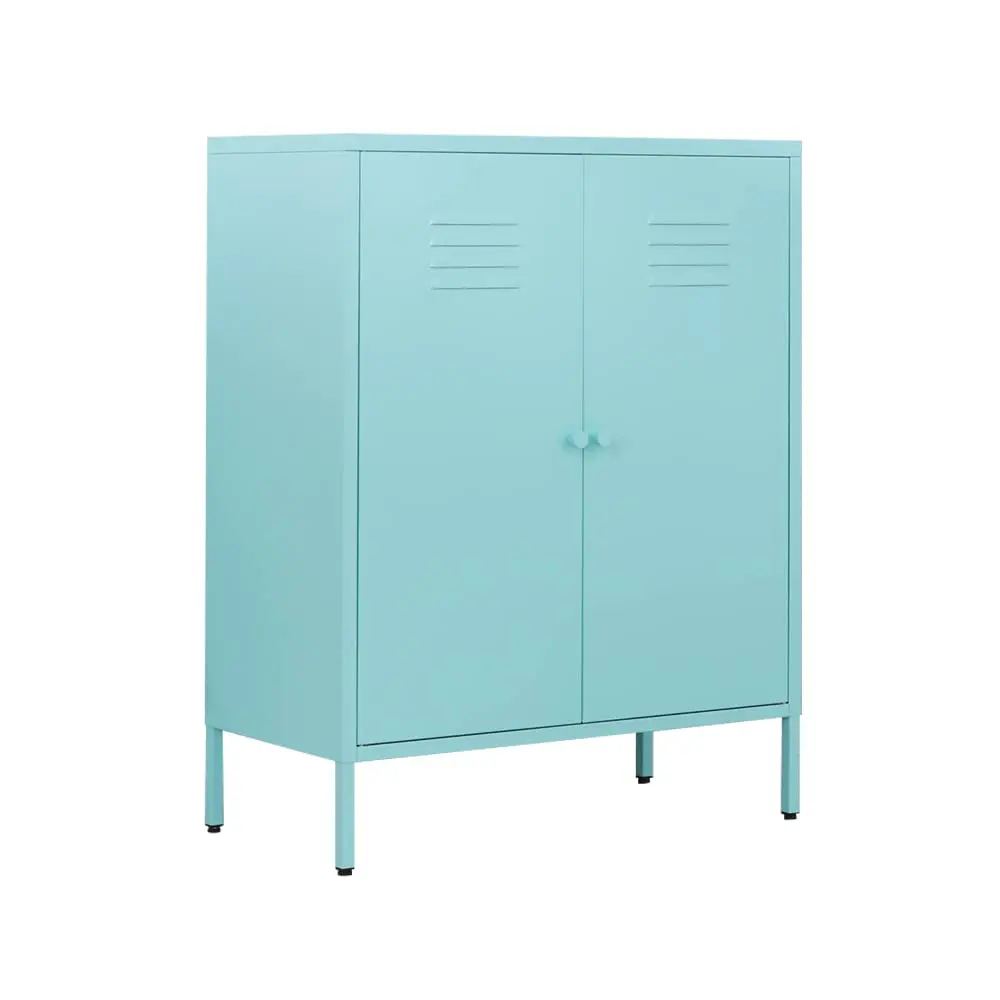 Chic Nordic Storage Cabinet Home Furniture Durable Metal Storage Cabinet Sideboard Cabinet with 2 Swing Doors