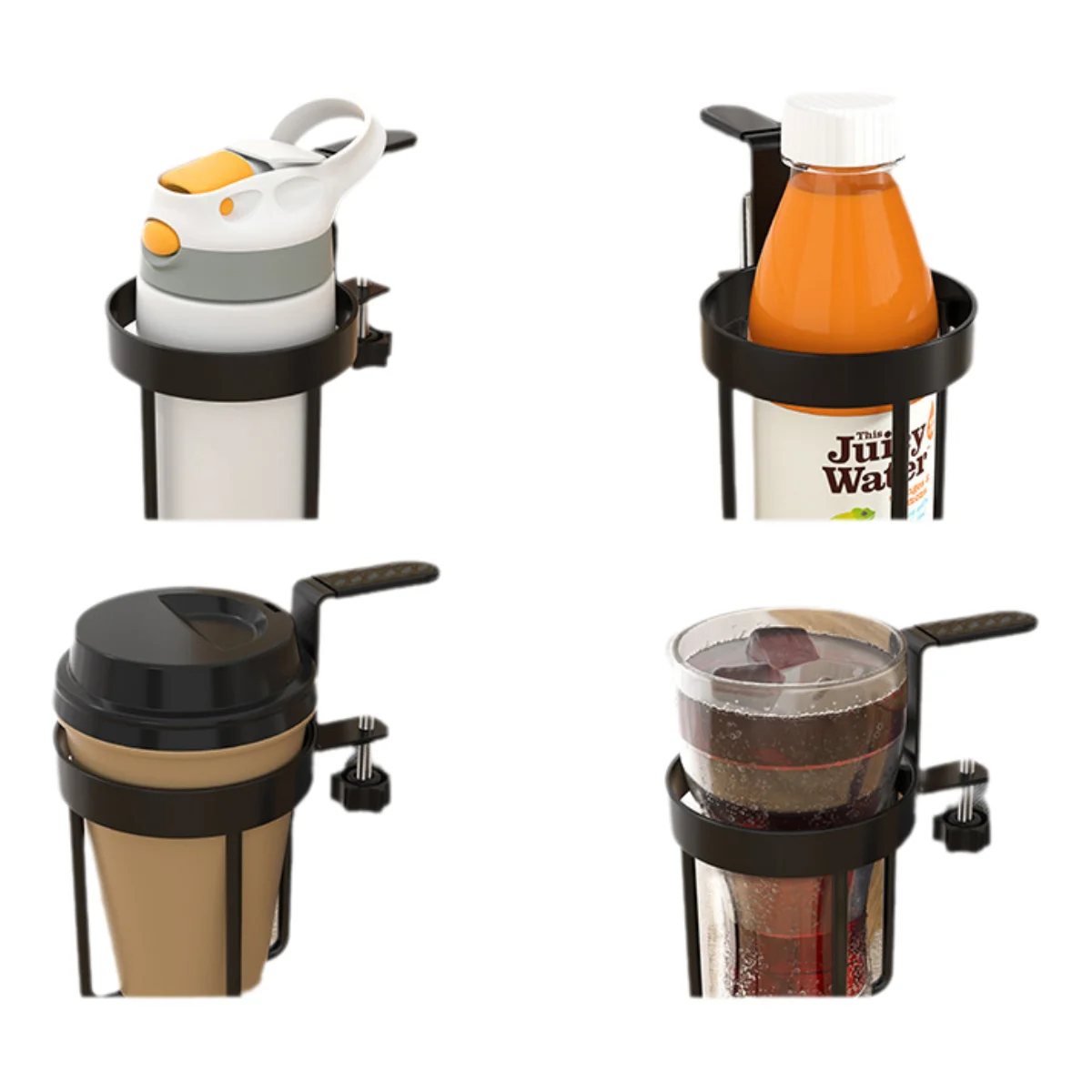 Metal Desktop Side Easy Assemble Cup Holder Rack Accessories Table Edge Bottle Kitchen Storage Fast Installation