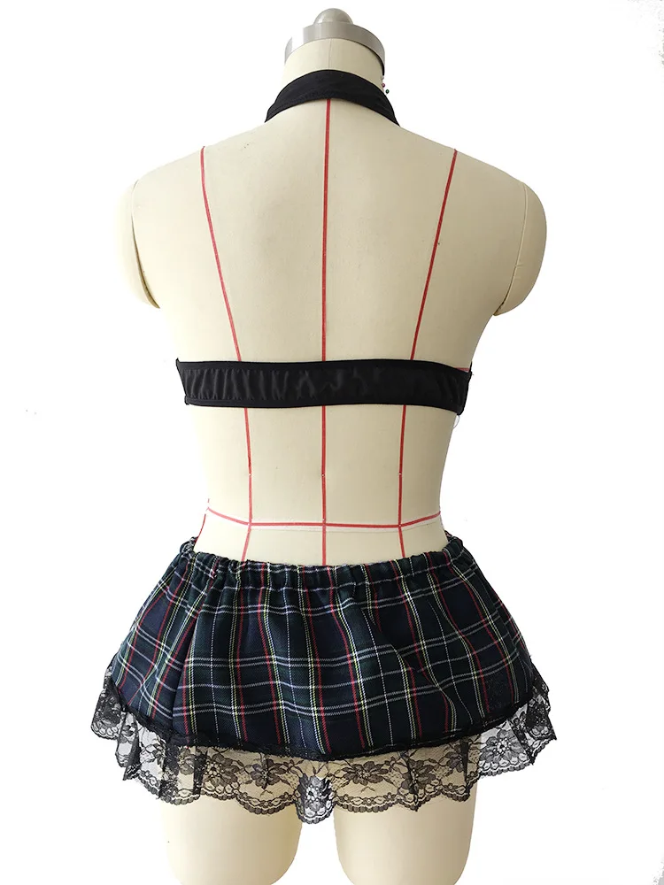 Schoolgirl Costume Sexy Lingerie Set Cosplay Student Plaid Uniform Costumes Outfit