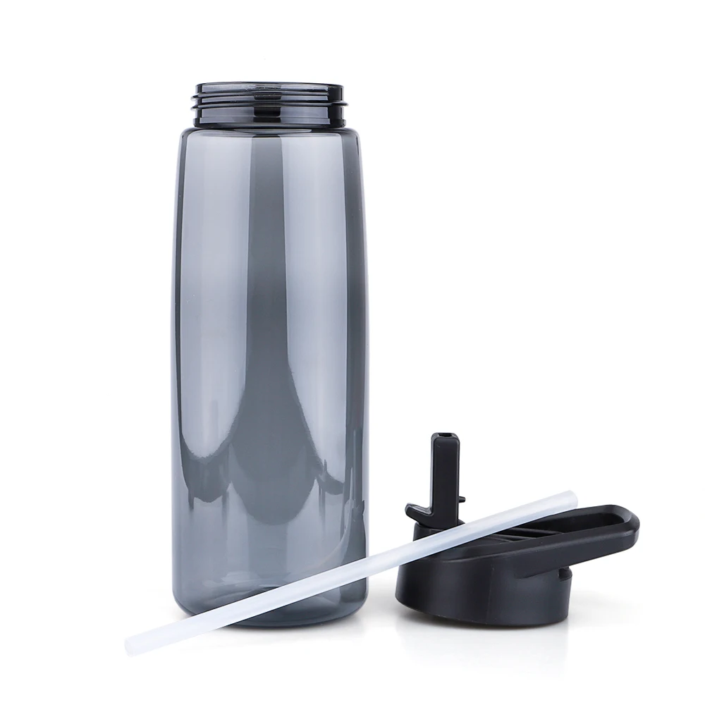 New outdoor Frosted sports straw water bottle Tritan Plastic Water Bottle With Storage