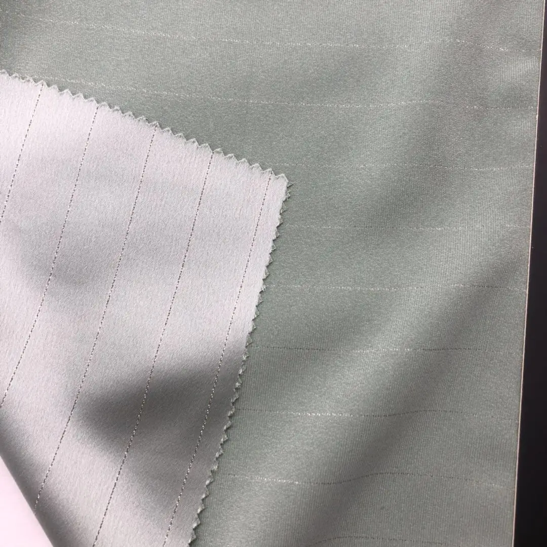
Polyester woven char-muse silk satin ace wove fabric with lurex 