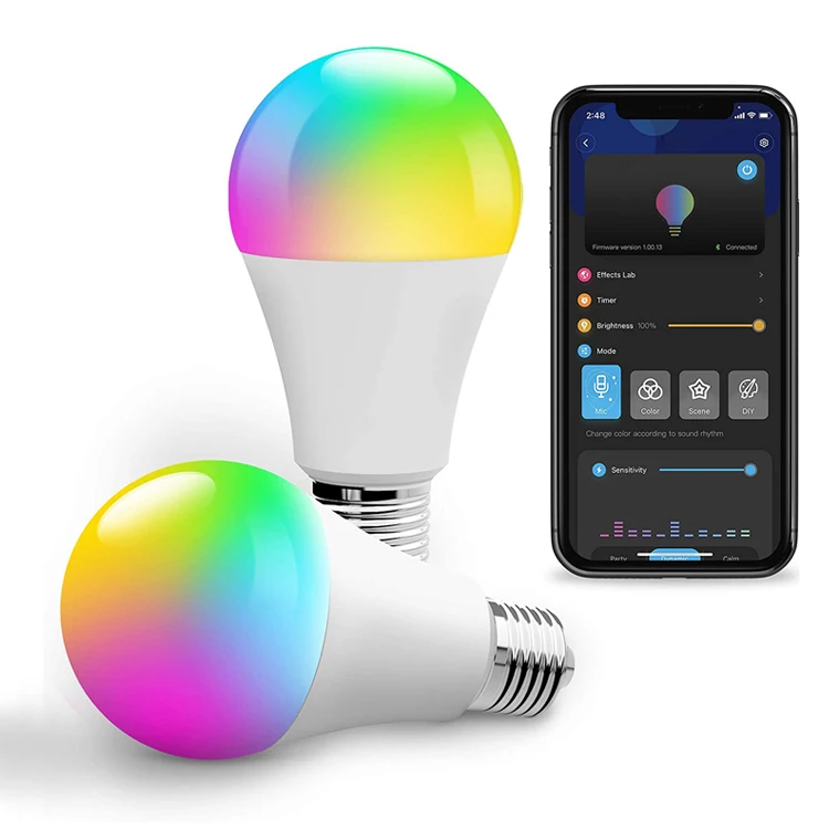 A19/A60 E27 B22 Wifi APP Voice Control Colorful Lamp 9W 11W 14W 15W LED RGB Tuya Smart Bulb