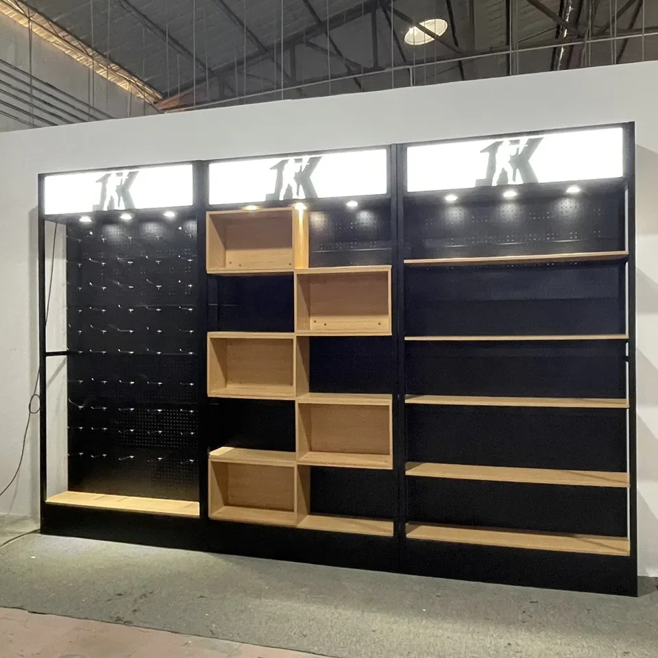 Attractive Retail Store Pegboard Display Racks For Headphone Mobile Accessories Exhibition with storage box and hanger
