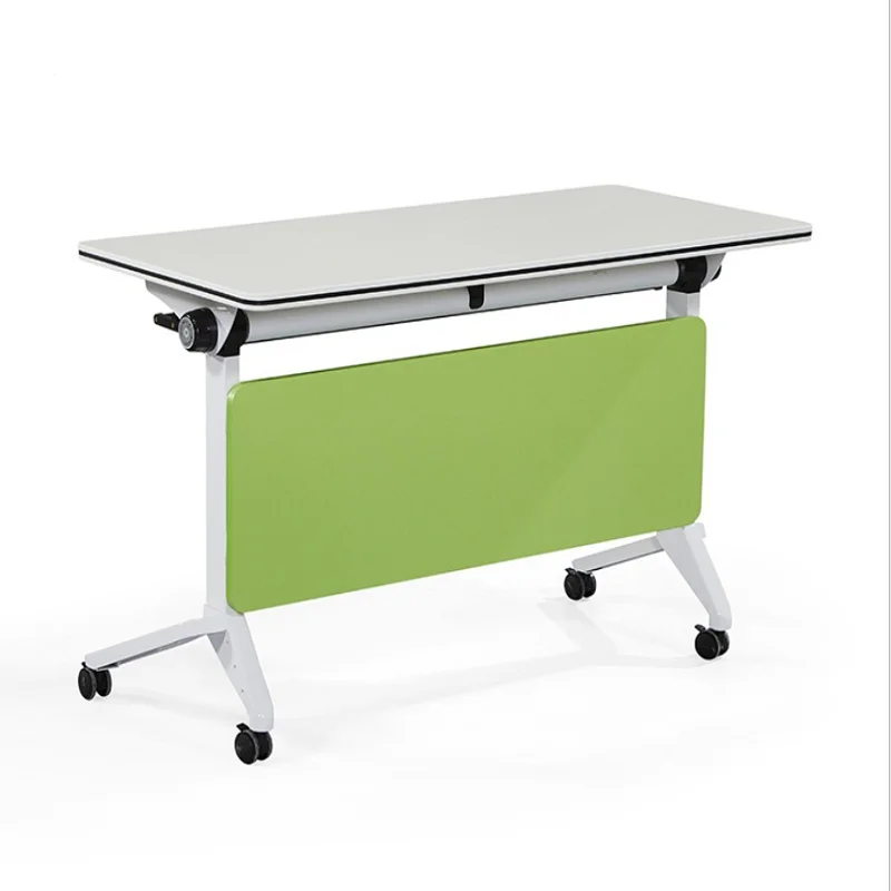 Commercial Wooden Office Furniture Folding Conference Training Table Foldable Desk On Wheels For Meeting