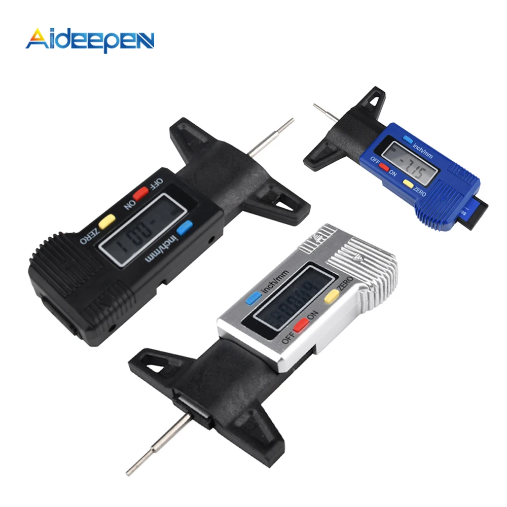 Digital Car Tyre Tire Tread Depth Gauge Meter Caliper Auto Tire Wear Detection Measuring Tool Caliper Thickness Gauge 25mm Test