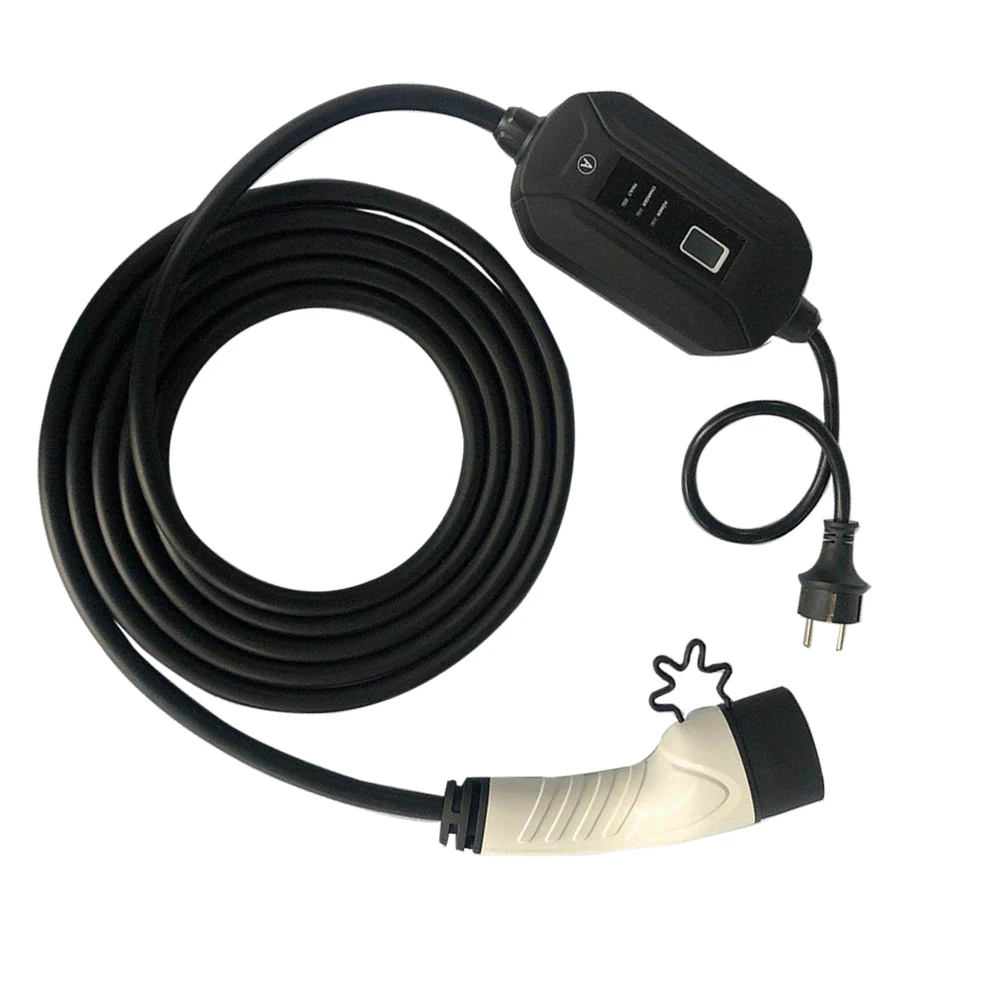 Factory price type2 IEC62196 schuko plug adjustable current 8A/10A/13A/16A portable charging