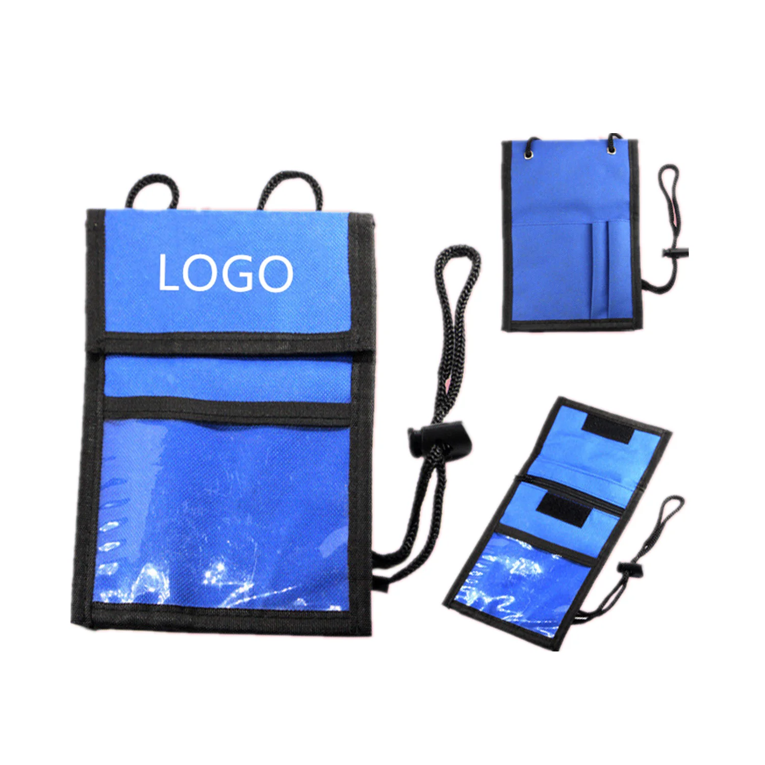 Customizable logo Oxford Cloth Neck Wallet Company Identity Card Neck Bag ID Badge Holder with Pen Holder