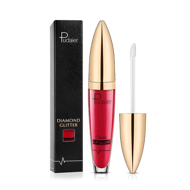 Pudaier 18 Color Metallic Lip Gloss Diamond Glitter Flip Matte Liquid Lipstick Sexy Nude Lipstick Waterproof Pearl Lip Makeup