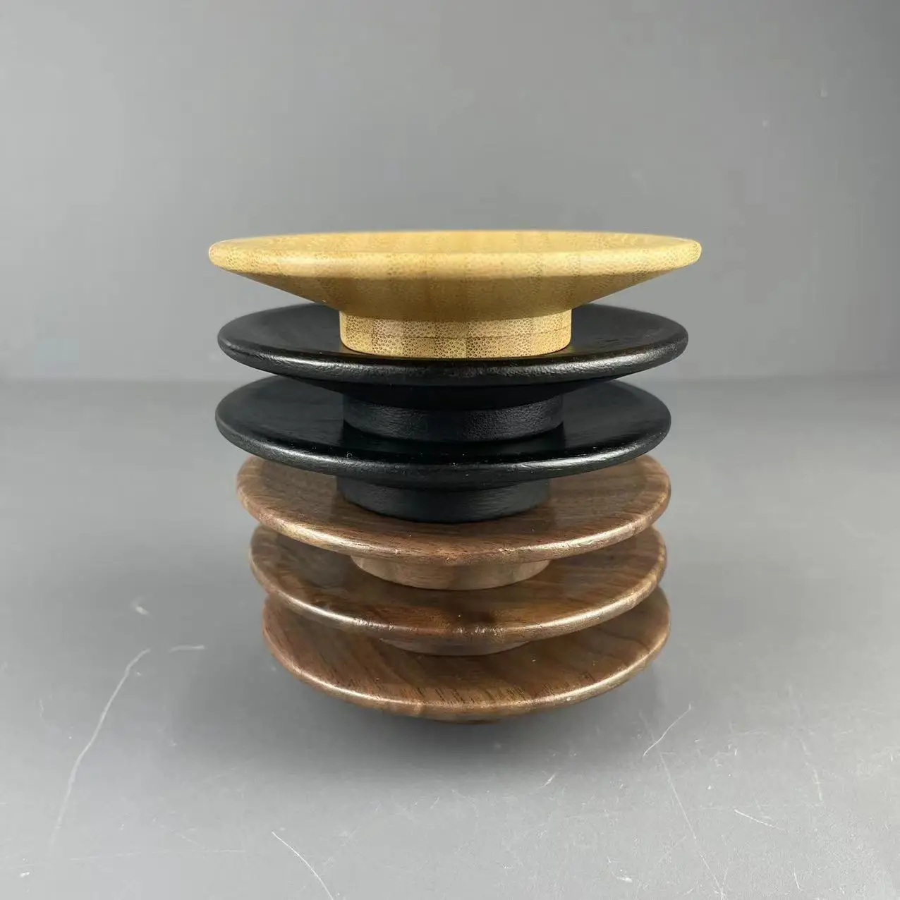 Reusable Natural Bamboo Black Wine Glass Charcuterie Board Topper Coasters Plate for Family Gatherings