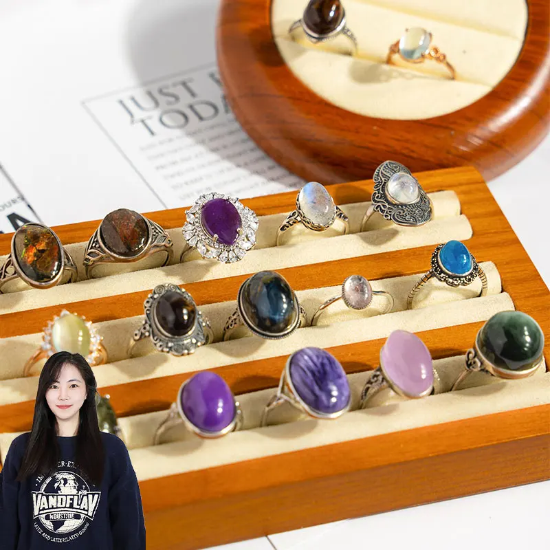 Robin Crystal factory mixed carved crystal stone gemstone fashion fine jewelry rings