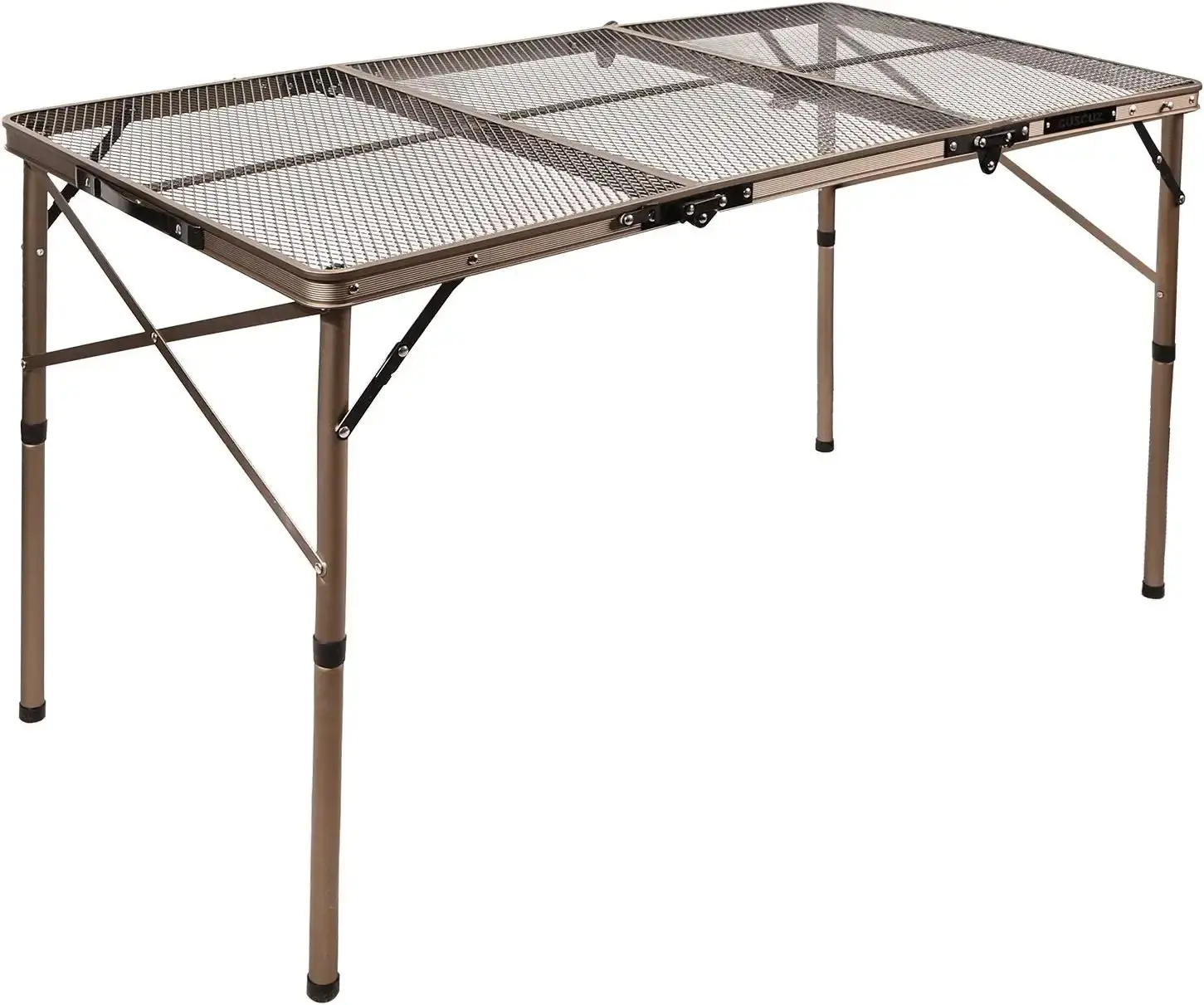 3 ft Folding grill table with Mesh Desktop anti-Slip feet height adjustable lightweight portable aluminum Outdoor Table