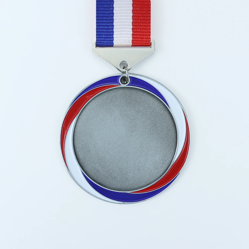 Custom Medallas Award Metal Gold Ribbon Sport Blank Trophies and Medals in color