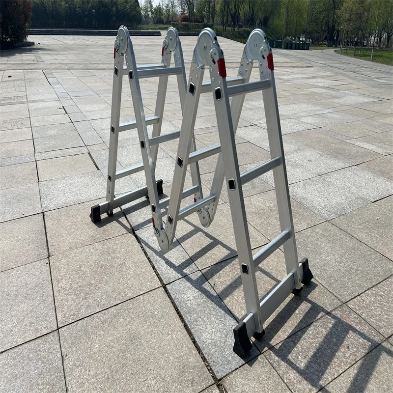 16 Step Aluminum Multipurpose Foldable Ladder with 4*3 4*4 4*5 4*6 Steps and Big Hinges