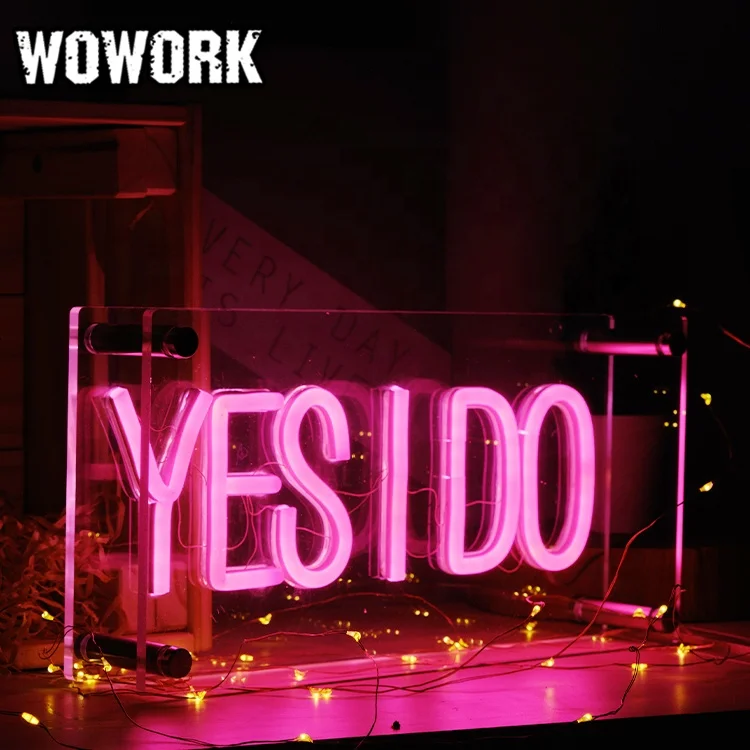 WOWORK 3D waterproof led outdoor happy birthday wedding photo props decoration neon light for party supplies