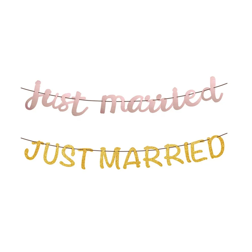 new products just married banner wedding photo props bachelorette party decoration bridal shower kit