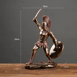 Armor Warrior Resin Figure Statue Medieval Knight Resin Sculpture Statue human statue sculpture  Warrior With Axe Shield  Armor