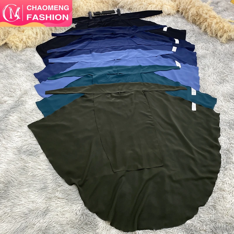 2340#B Premium nida solid color head scarf with niqab one piece style khimar hijab for tradiciton muslim women 13 colors