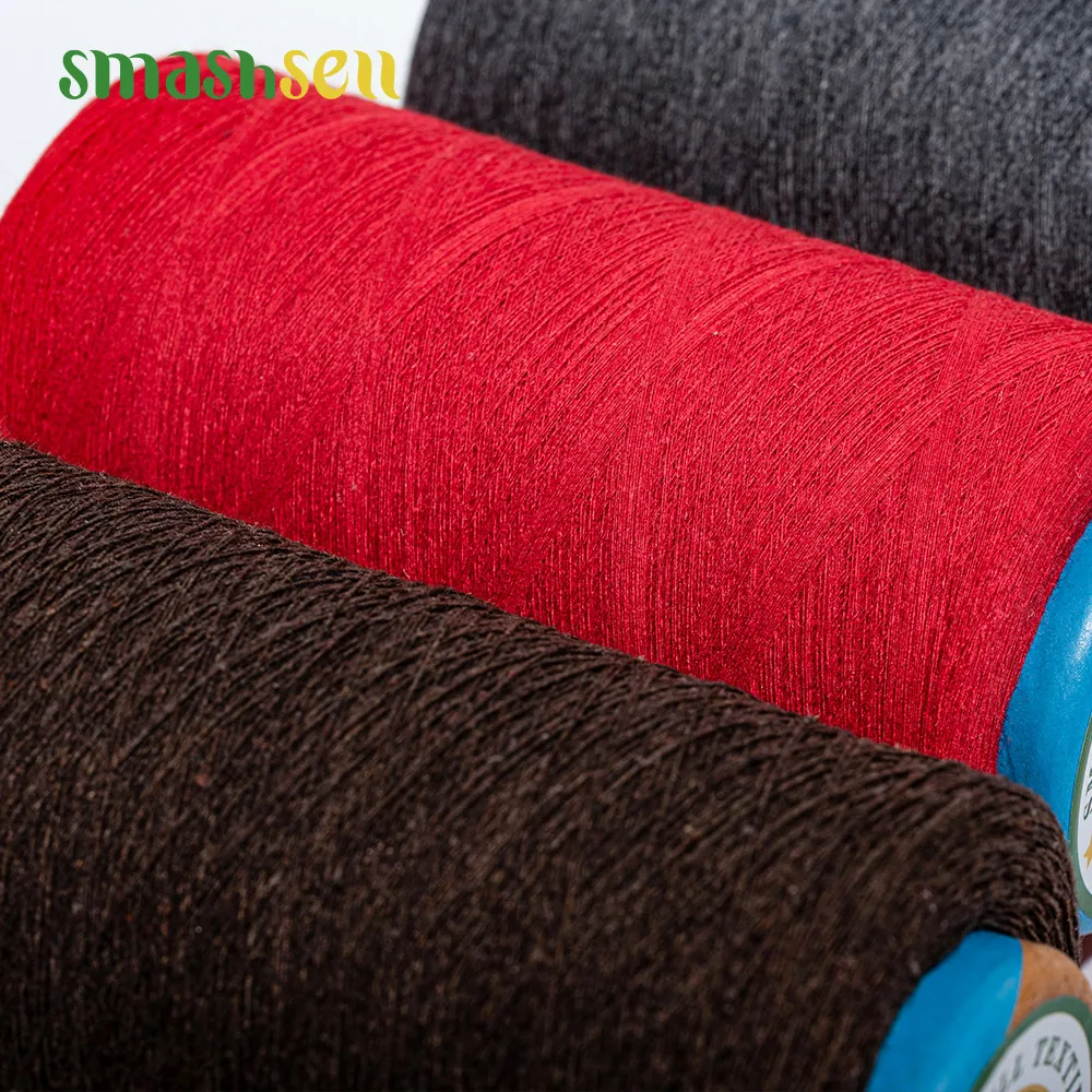 Cheep Colorful T Shirt  Stainless Steel Blend Yarn Acril Makramee Summer Yarn 6Nm %100 Hemp Yarn Bleached  For Weave