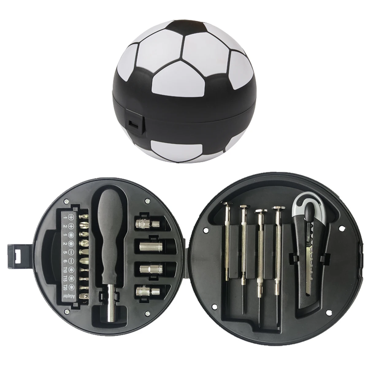 20 in1 Mini soccer High quality logo customization tool set Factory price Football shape creative tool box DIY hand tool kit