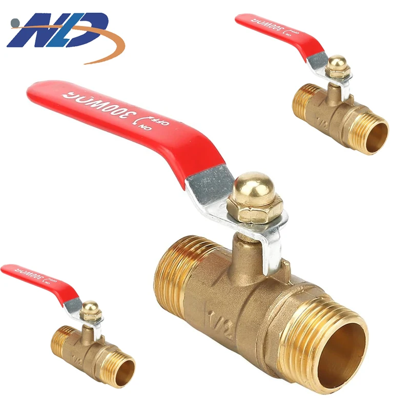 NLD Factory Directly 57-3 NPT 1/2' 3/4' Male Thread Forged Barbed Brass Ball Valve With Handle
