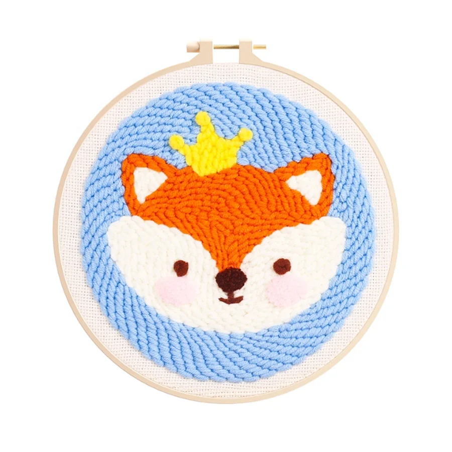 wholesale cross stitch punch needle embroidery kit sets DIY embroidery kit for beginners Animal series