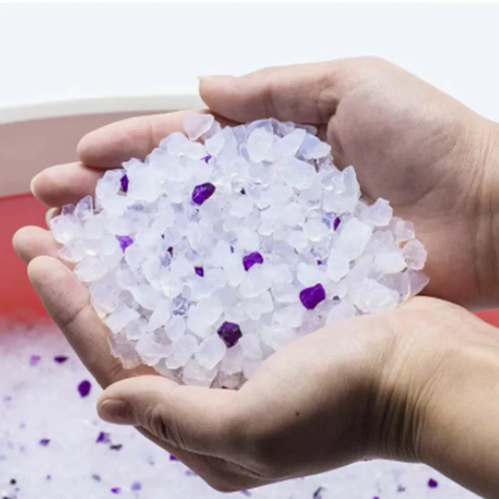 Blue 1-8mm lavender scent high absorbency silica gel crystal cat litter
