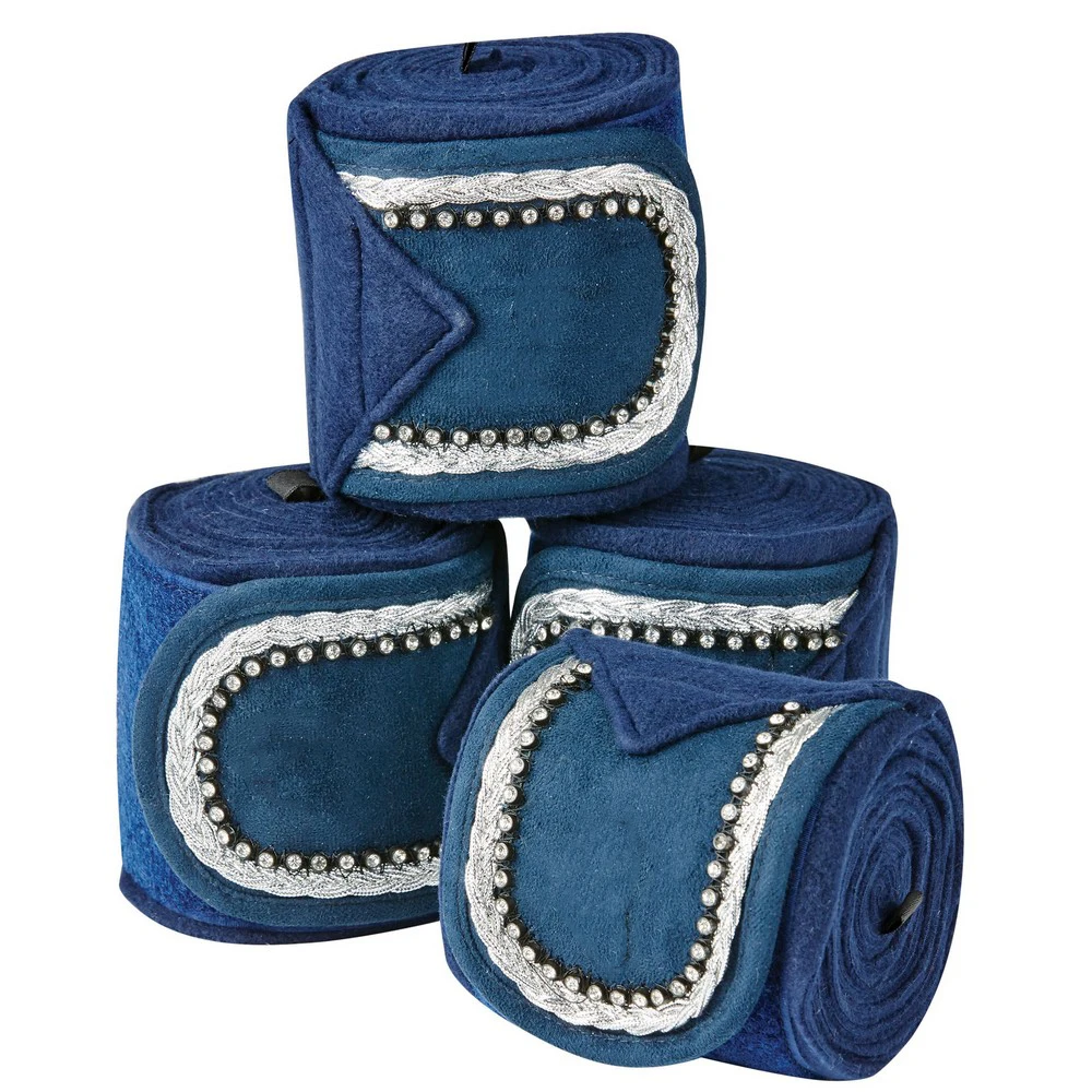 Equestrian Fleece Bling  bandage horse  4pcs/set with customizatioin logo saddle pad