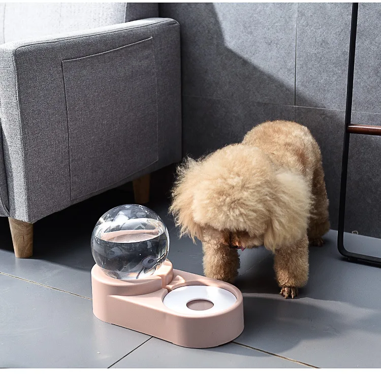 2in1 Pets Cat Dog Water and Food Bowl Set Feeding Bowl Automatic Water Dispenser Fountain Water Bowl