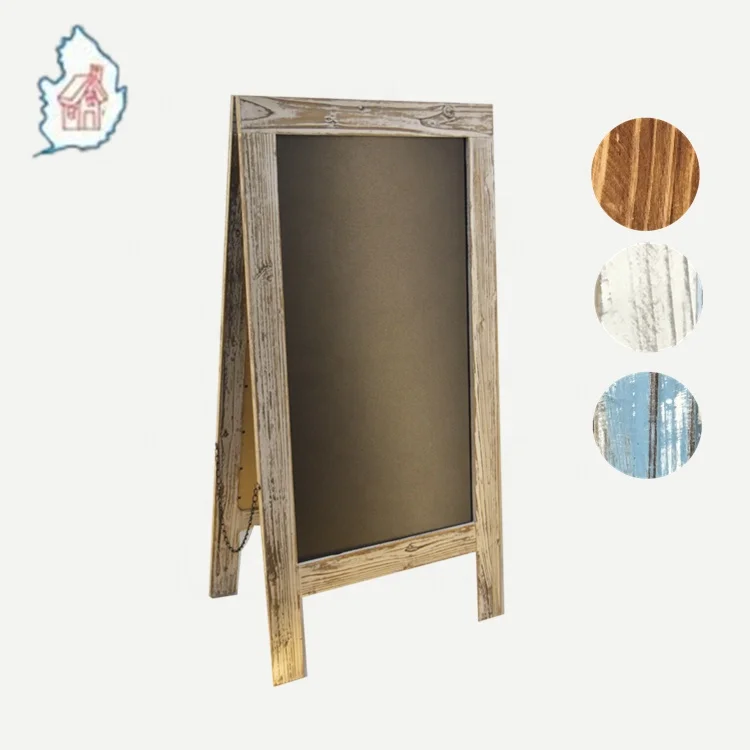 Wooden A-Frame Sign with Eraser & Chalk - 40 x 20 Inches Magnetic Sidewalk blackboard stand