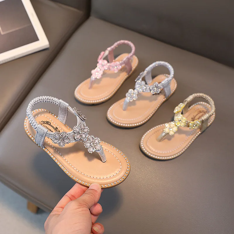 Summer 2024 Kids Girls Sandals Outdoor Beach Children roman Flat Sandals Toddler Baby Soft Casual School Girl Shoes