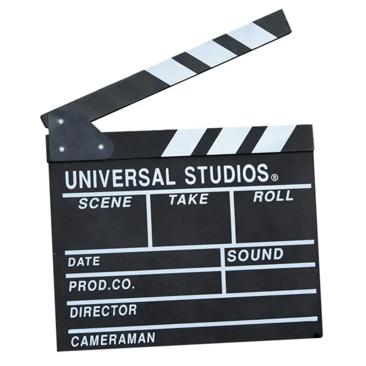 Professional Wood Movie Clip Board Black And White Movie Clipboard Hollywood Wooden Custom Logo Film Props Clapper Board