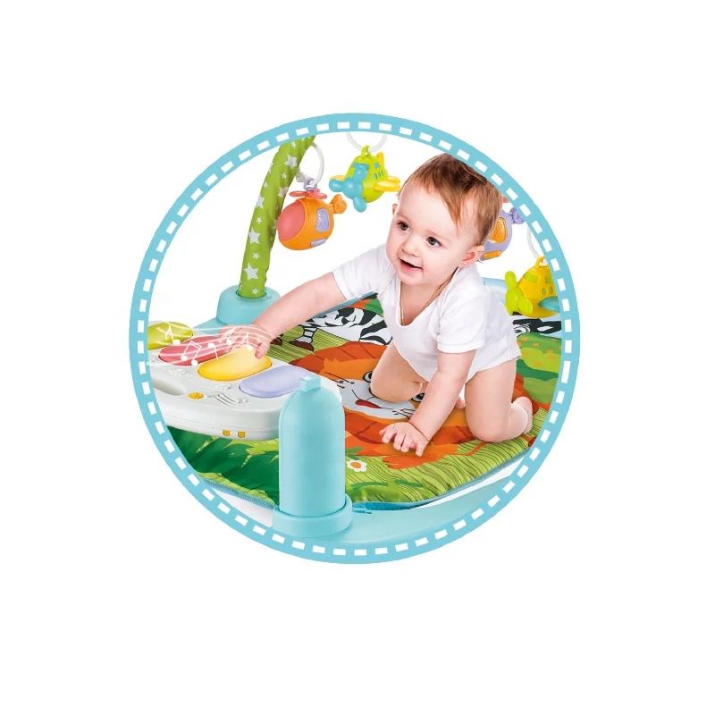 HUADA Multifunctional Portable Animal Infant Gym Toys Baby Soft Foldable Floor Play Mat with Piano Keyboard&Projection Function