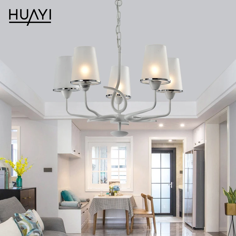 HUAYI Hot Sale Modern Simple Style Dining Room Metal Glass Indoor Decoration Chandelier
