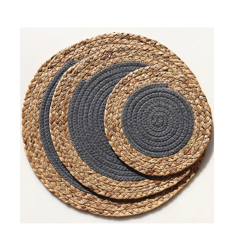 LISO Round Cotton Rope Woven Gourd Gras Coasters Insulation Place mat Non slip Home Table Linen Pad For Home Kitchen