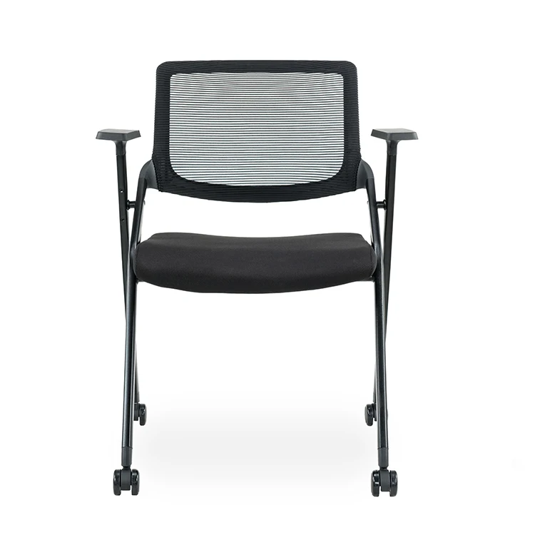 school furniture training meeting mesh back foldable office chair with writing pad