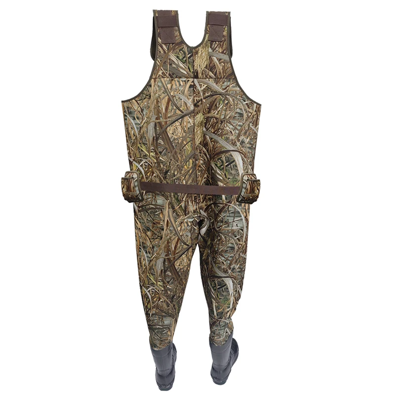 4.5 mm 600G Thinsulate boots camouflage chest wader with inner nylon pocket and two of 8 bullet bags hunting neoprene waders