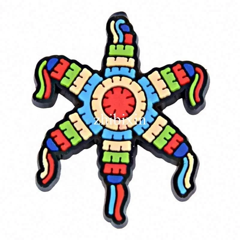 Custom shoe charms Wholesale Mexican new design pin shoelace clip mexico for unisex clog sandals