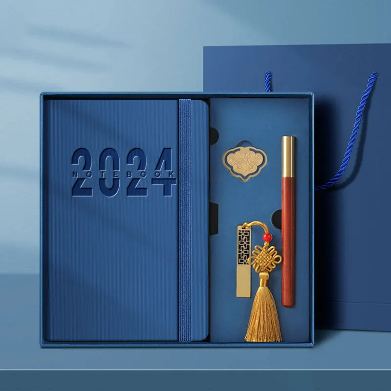 Журнальный блокнот 2024 обучающий план управления временем утолщенный календарь настраиваемый дневник и ручка подарочный набор