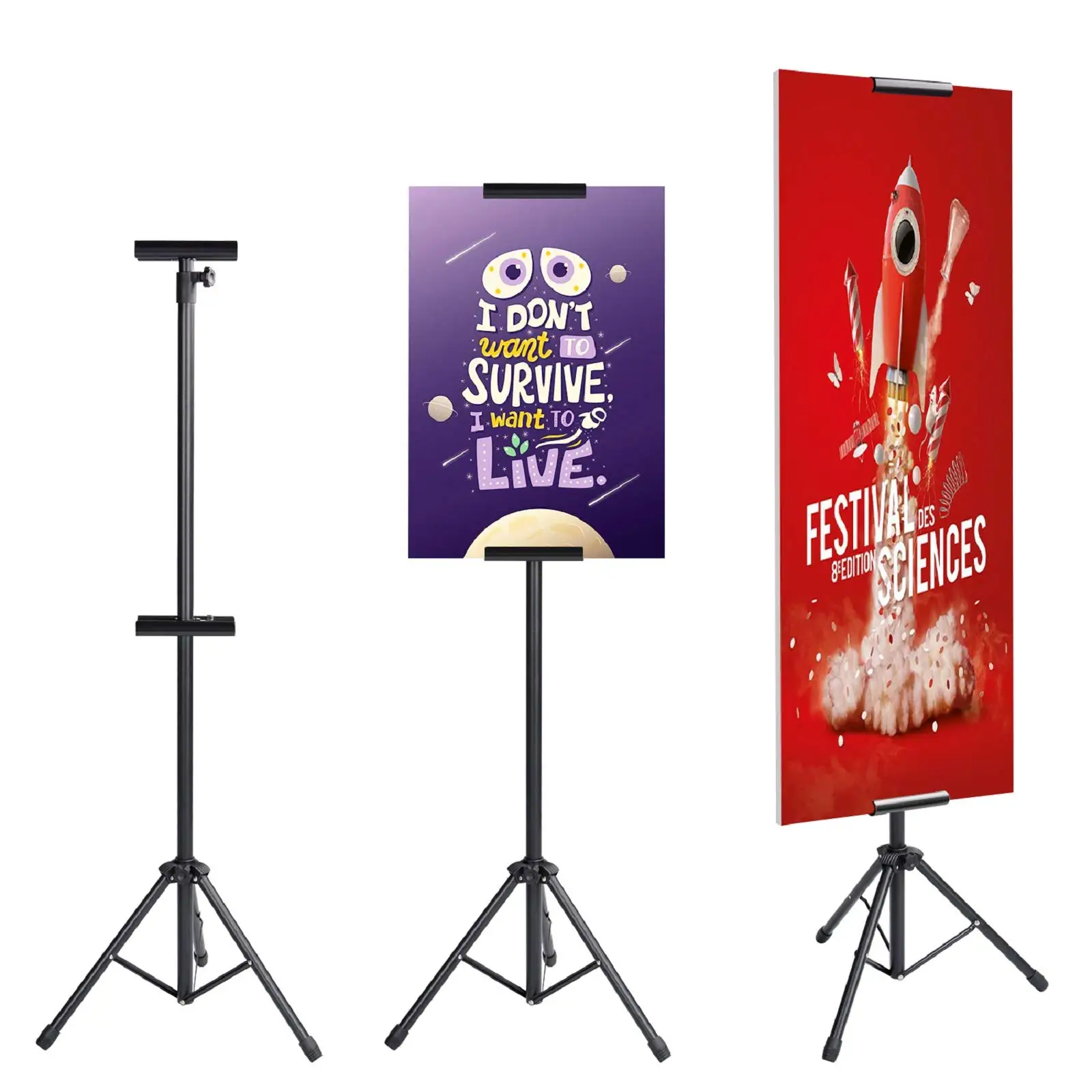 Bview Art Hot Selling Sign Stand for Display Retractable Poster Board Stand Double-Sided Banner Stand Tripod
