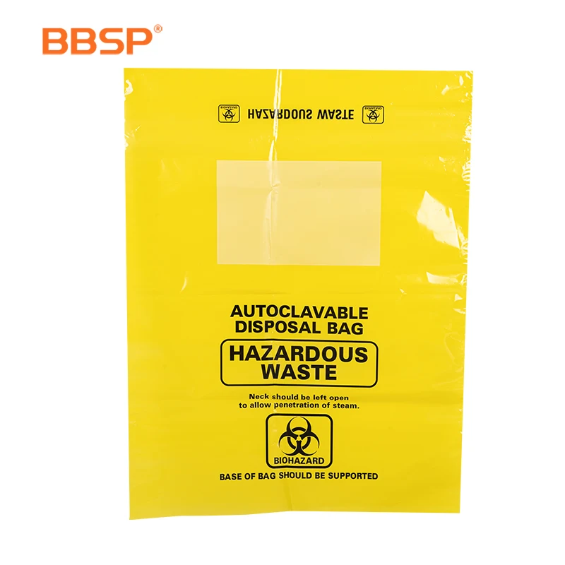 Hot sell Wholesale HDPE LDPE PP Lab Medical Waste Bag Yellow Biohazard Bags Autoclavable Video
