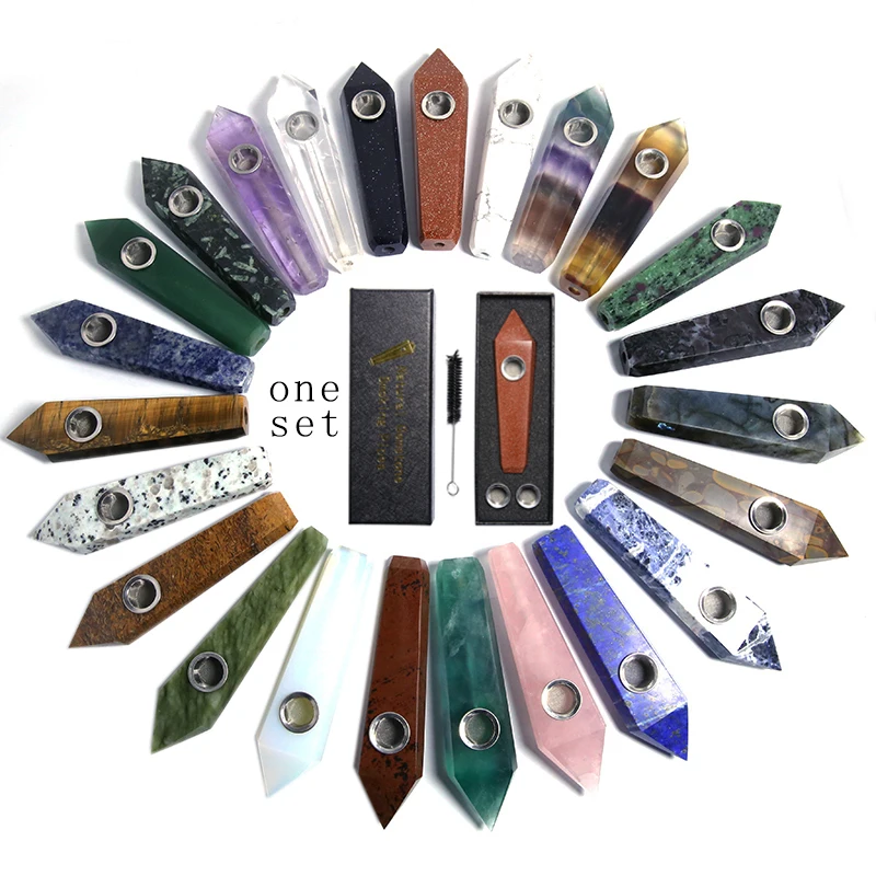 Wholesale high quality natural quartz stone crystal smoking pipes weed accessories